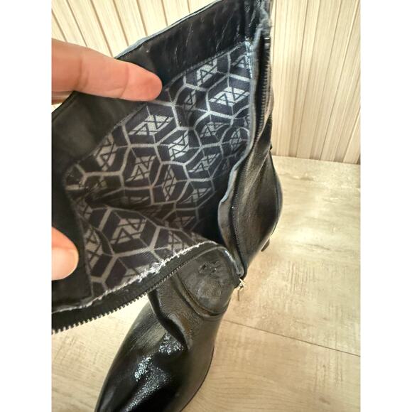 Aquatalia Renisa Leather Boots in Black Oil Size 9 Women's Shoes - Picture 9 of 11